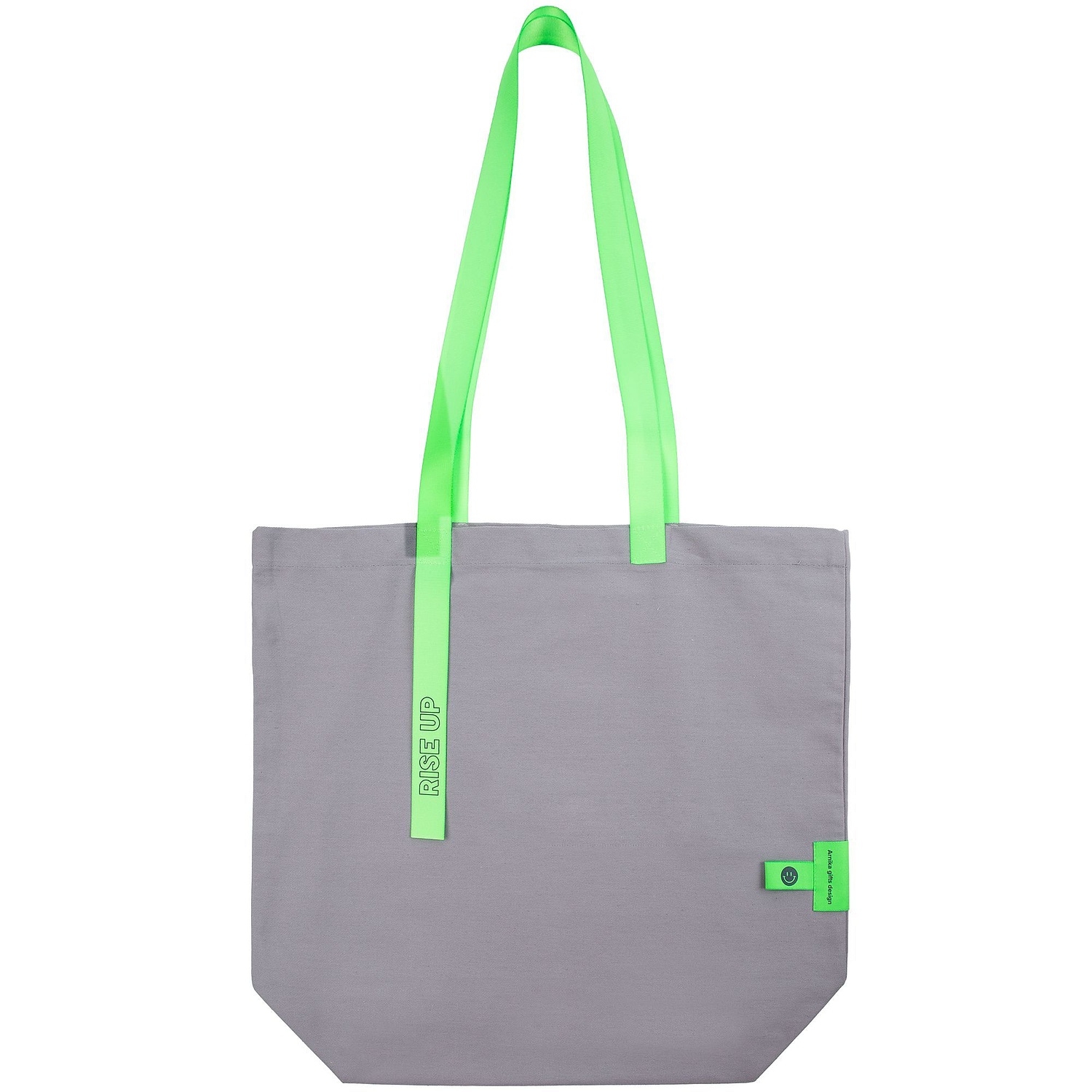 Лейбл тканевый Epsilon, S, зеленый неон с логотипом