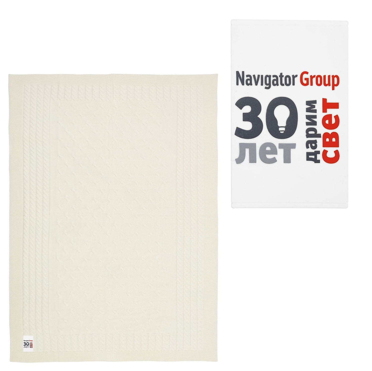 Лейбл из ПВХ Dzeta, ХL, белый с логотипом