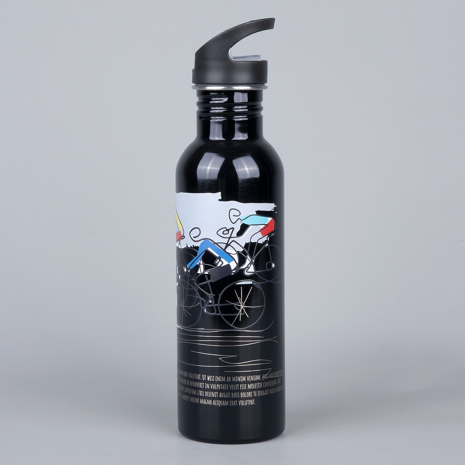 Спортивная бутылка Cycleway, черная с логотипом