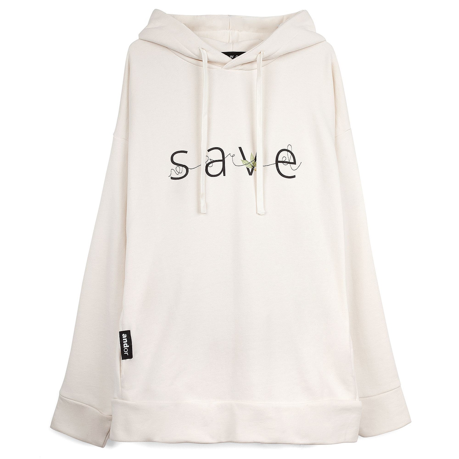 Худи унисекс H2, молочно-белое с логотипом