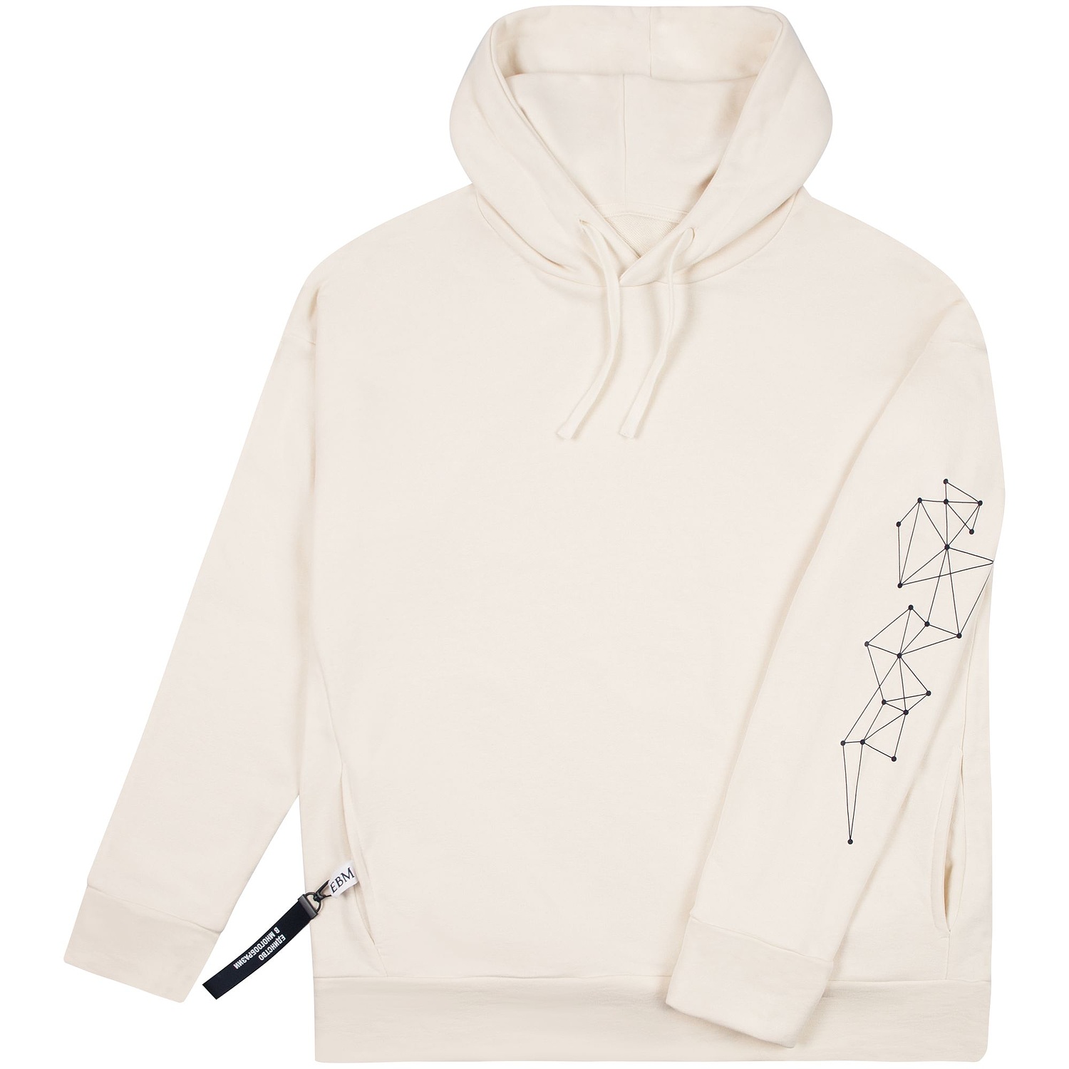 Худи унисекс H2, молочно-белое с логотипом