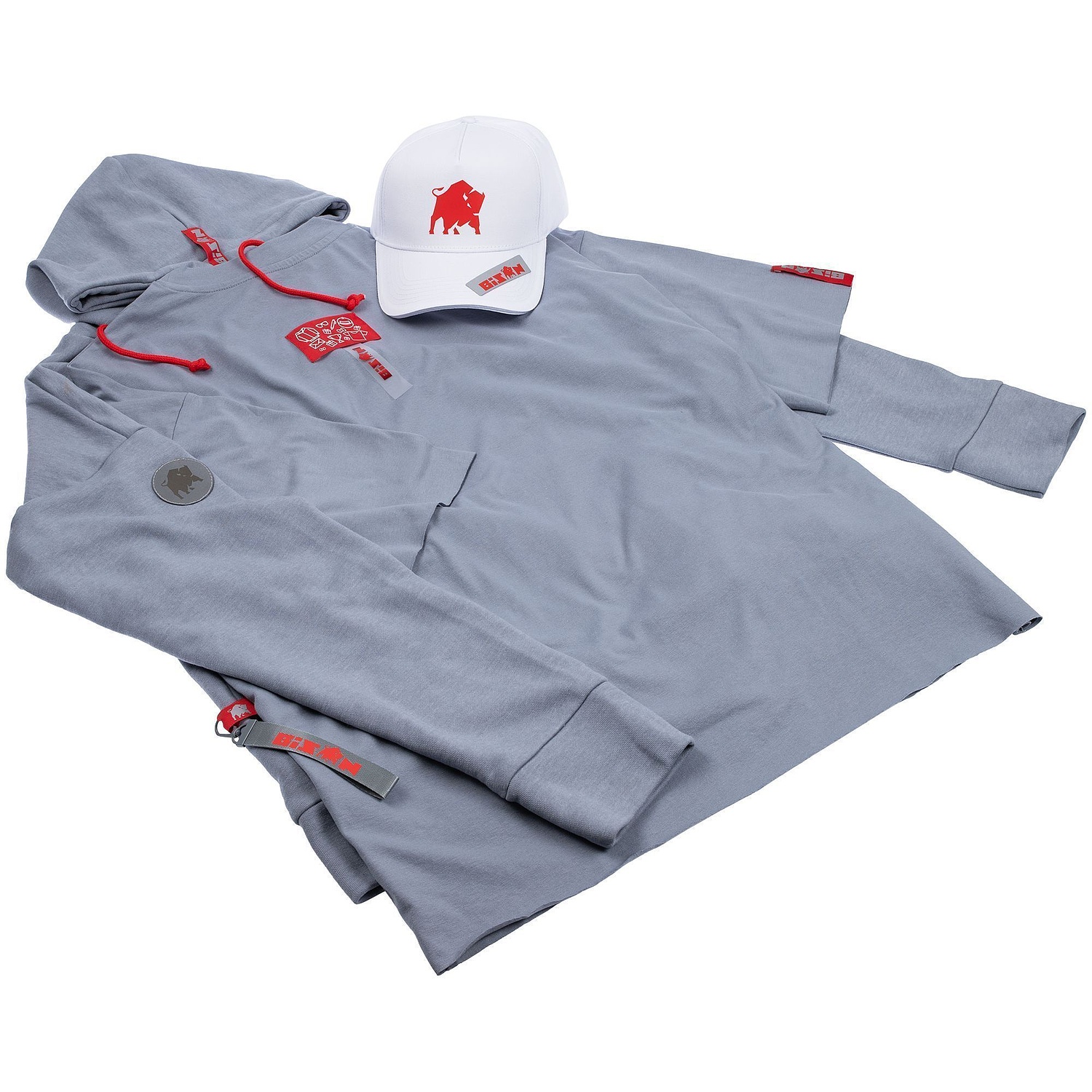 Худи унисекс H2, серое с логотипом