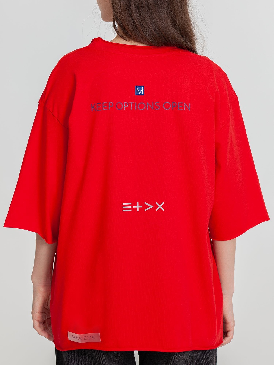 Футболка оверсайз Vozduh 2.0, красная с логотипом