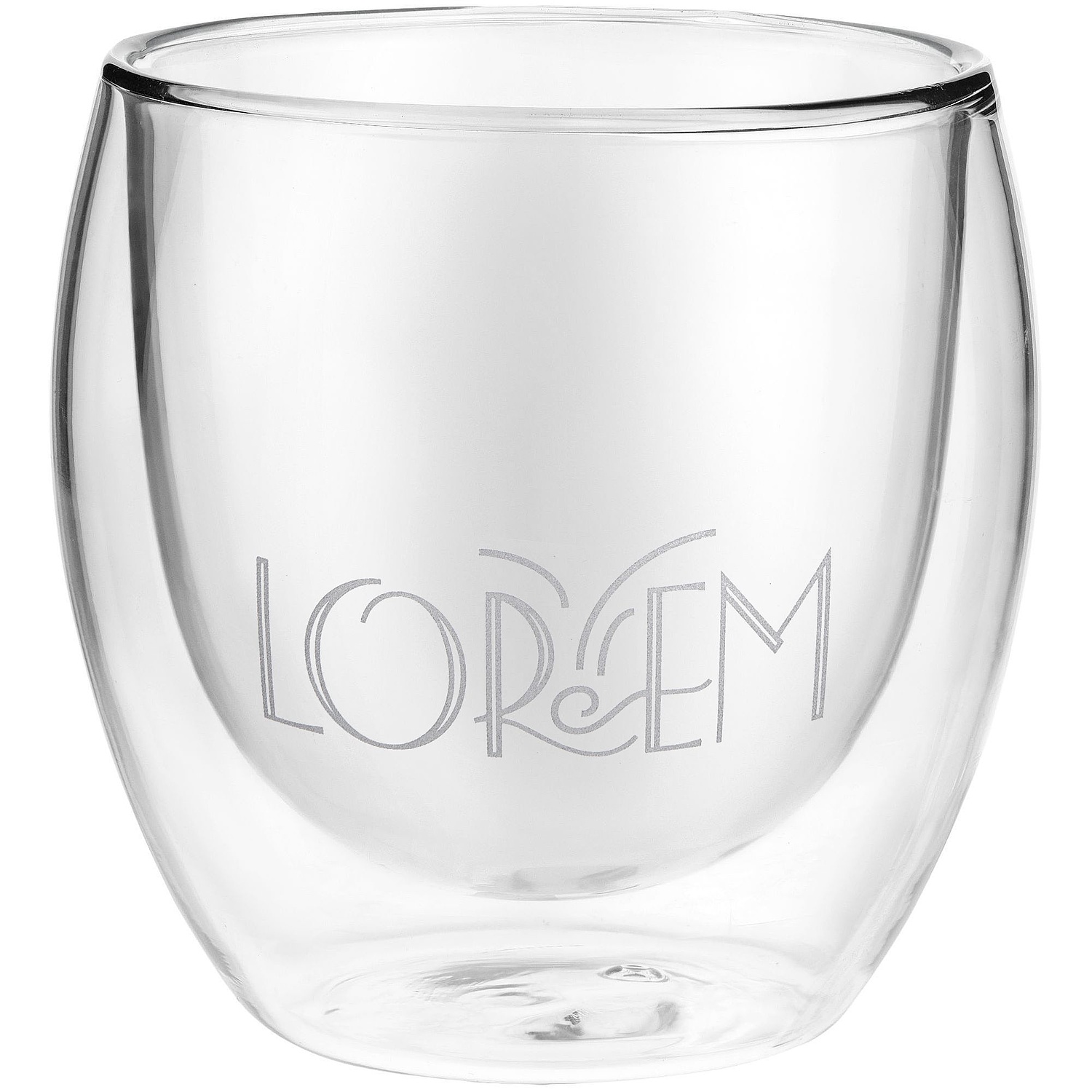 Стакан с двойными стенками Glass Bubble, бесцветный с логотипом