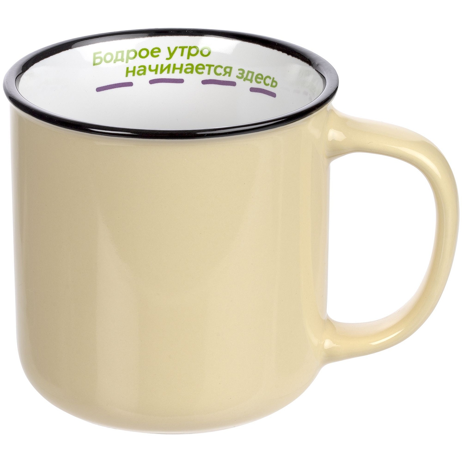 Кружка Dacha, средняя, светло-желтая с логотипом