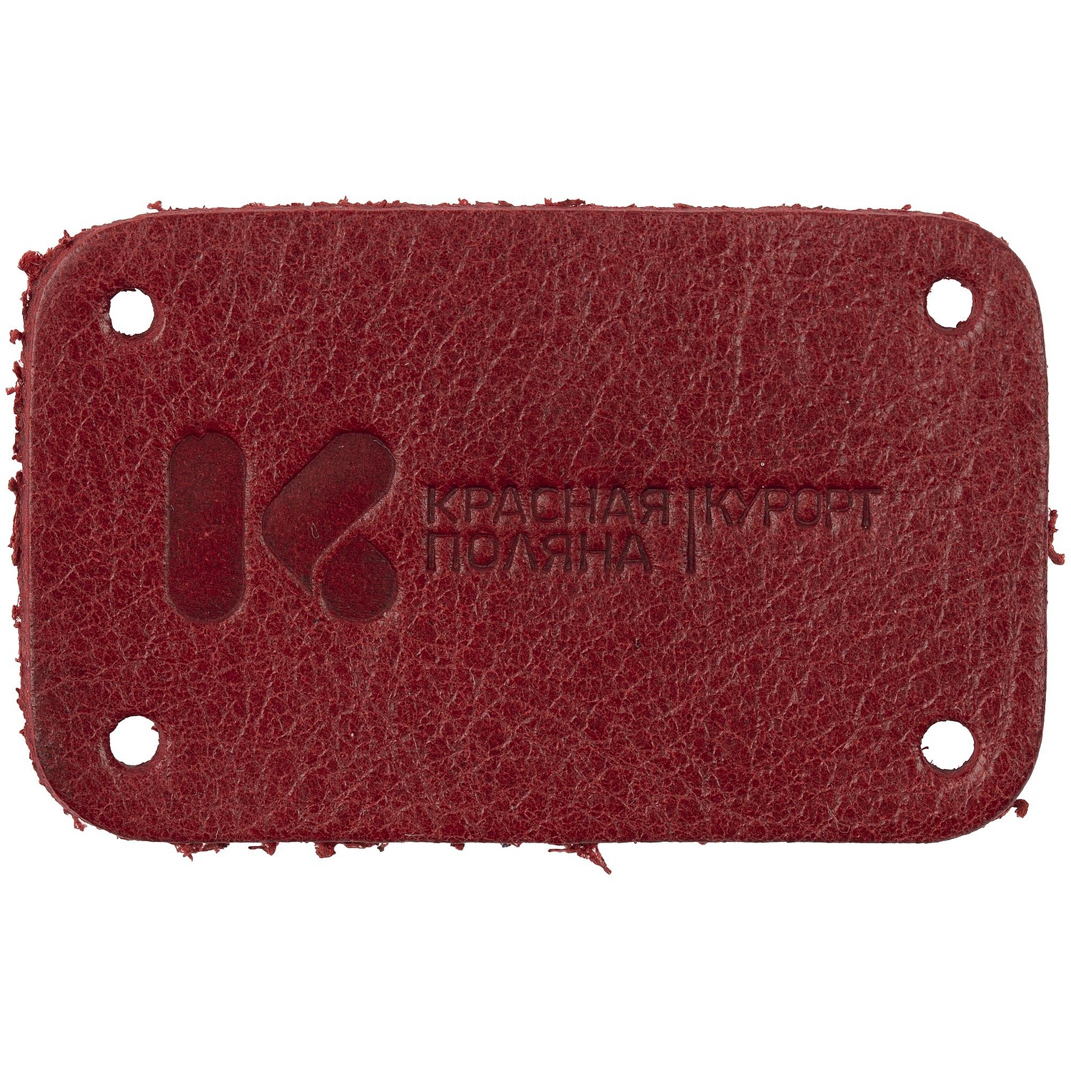 Лейбл кожаный Beta, S, красный с логотипом