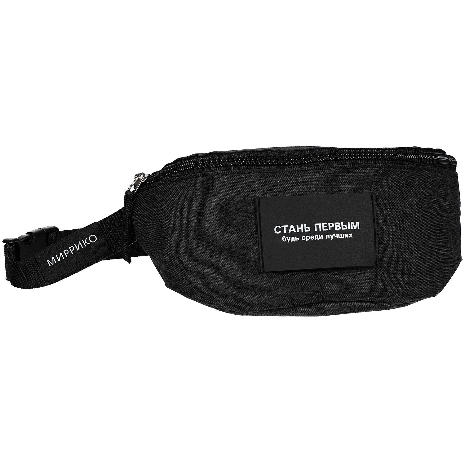 Лейбл тканевый Epsilon, L, черный с логотипом