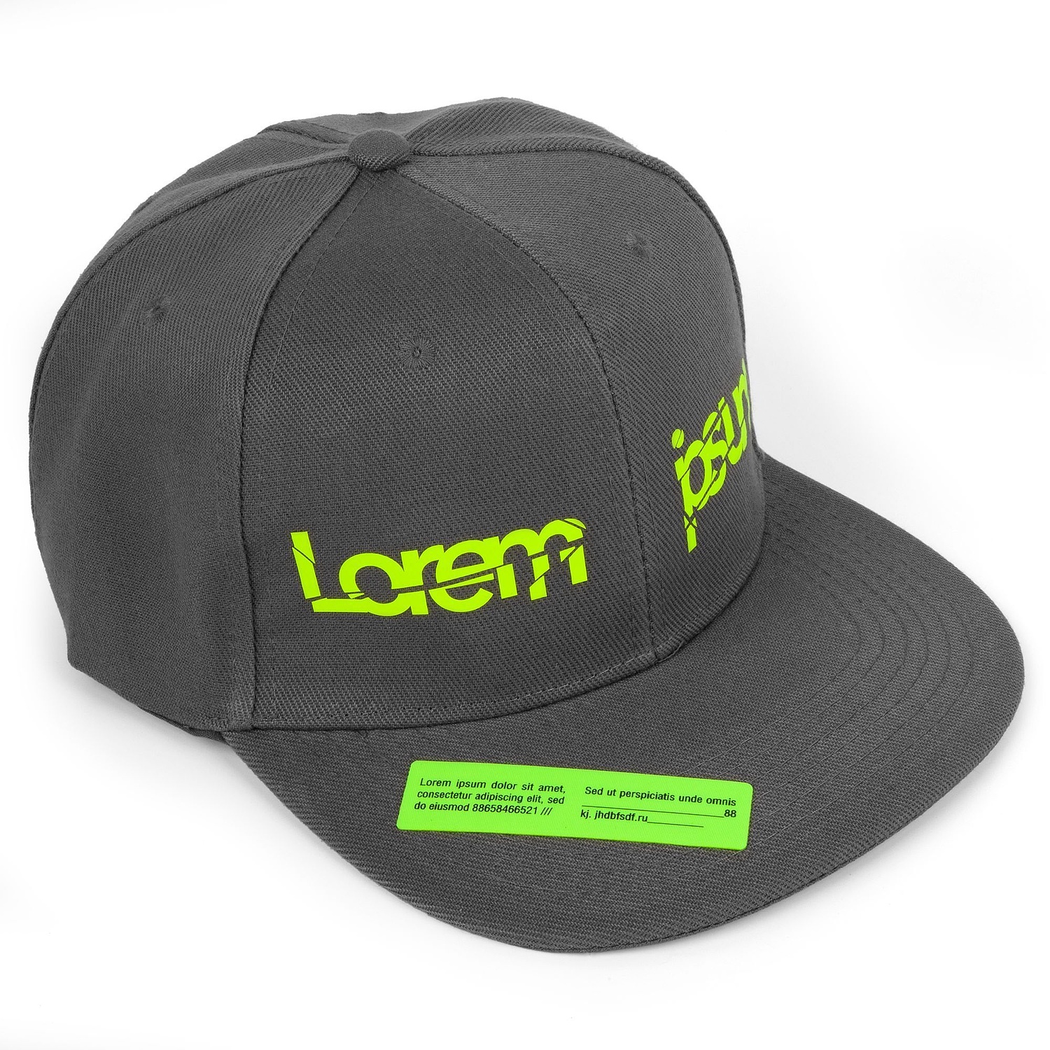 Бейсболка Snapback с прямым козырьком, серая с логотипом