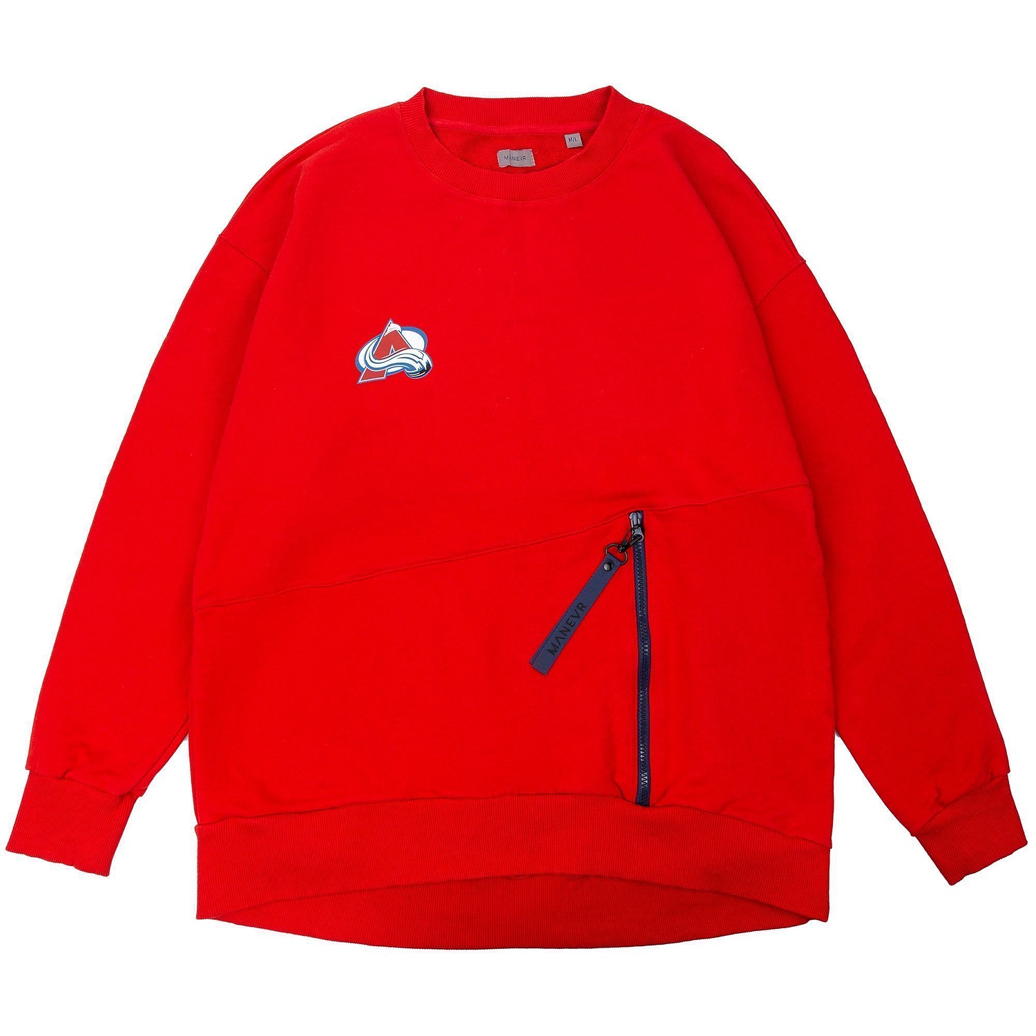 Свитшот унисекс Kosmos 2.0, красный с логотипом