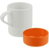 Кружка с силиконовой подставкой Protege, оранжевая с логотипом