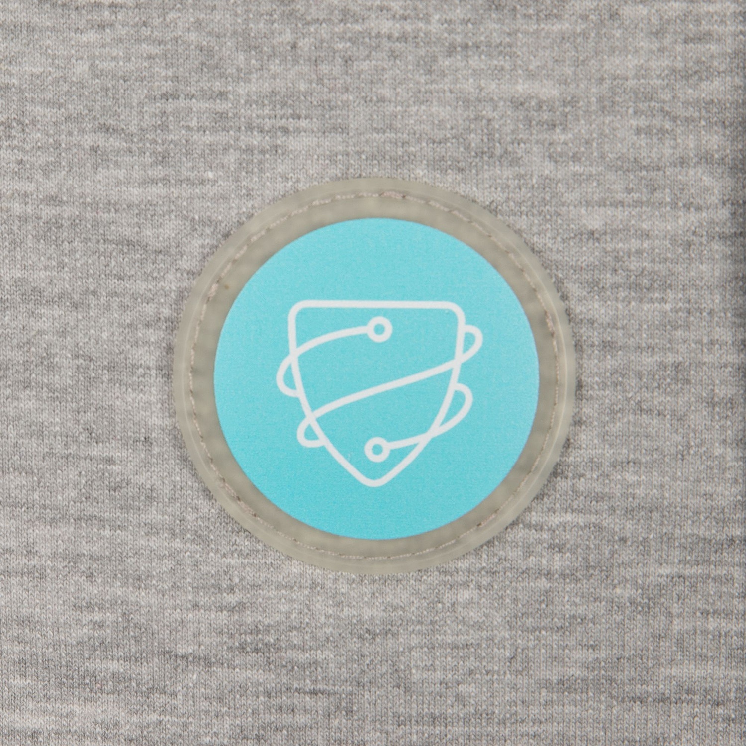 Лейбл из ПВХ Dzeta Round, L, прозрачный с логотипом