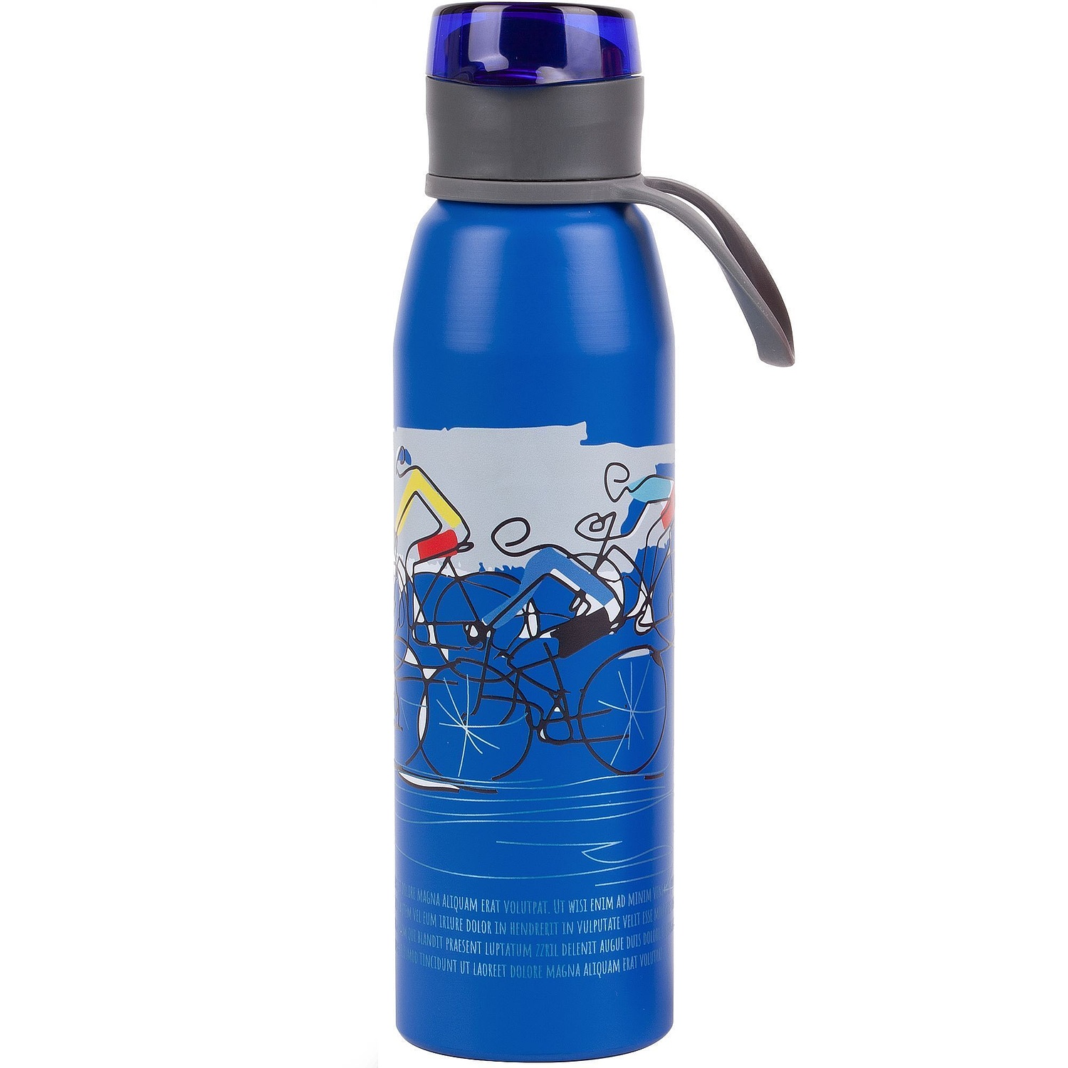 Бутылка для воды Billy Gym, матовая синяя с логотипом