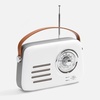 Bluetooth-колонка с радио Retronica, белая с логотипом