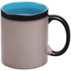 Кружка-хамелеон On Display, матовая, черная с голубым с логотипом