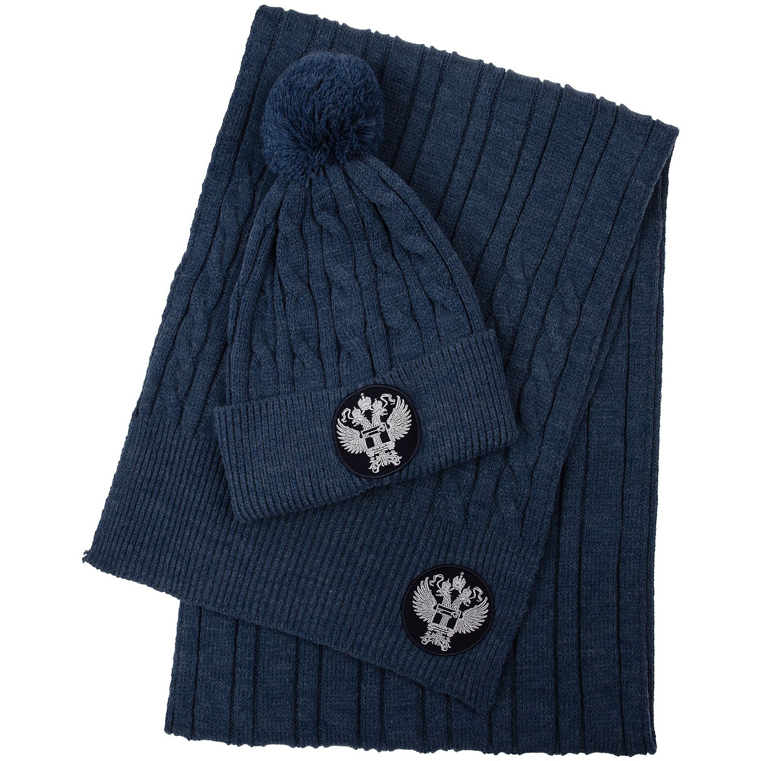 Шарф Heat Trick, синий меланж с логотипом