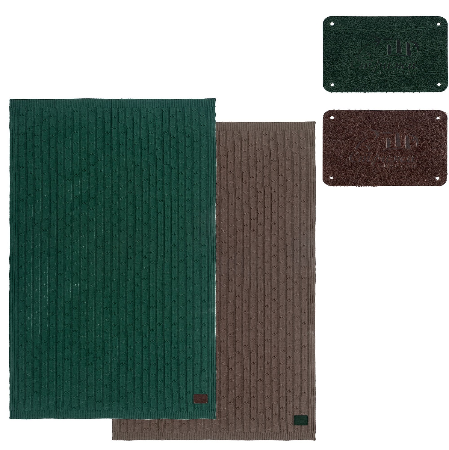 Лейбл кожаный Beta, XL, зеленый с логотипом