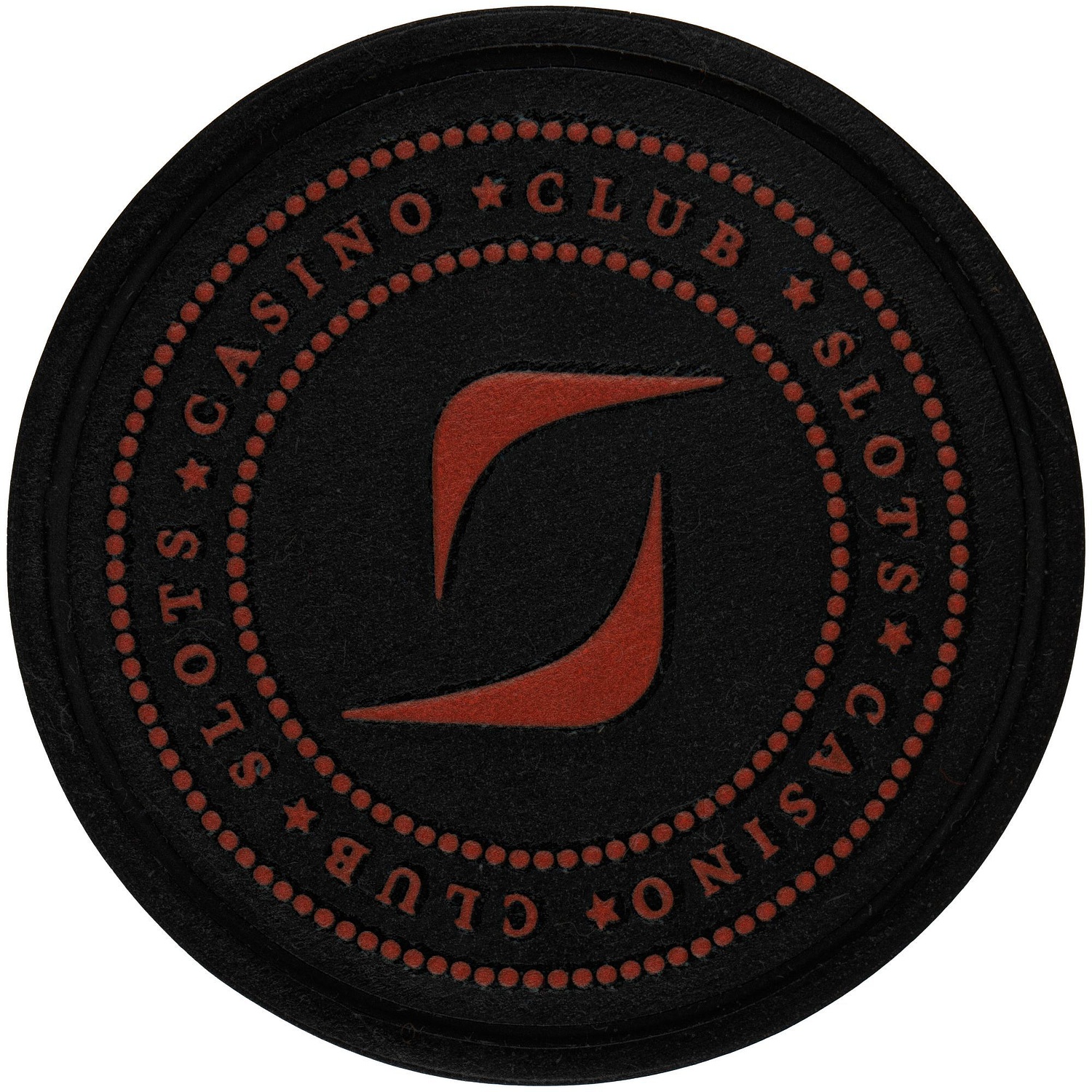 Лейбл из ПВХ Dzeta Round, L, черный с логотипом