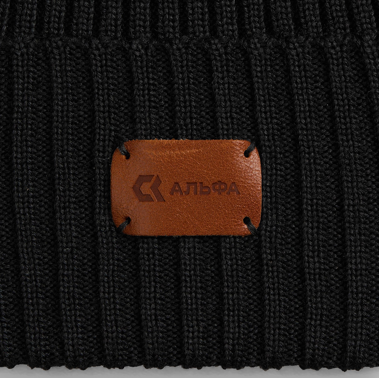 Лейбл кожаный Beta, S, горчичный с логотипом