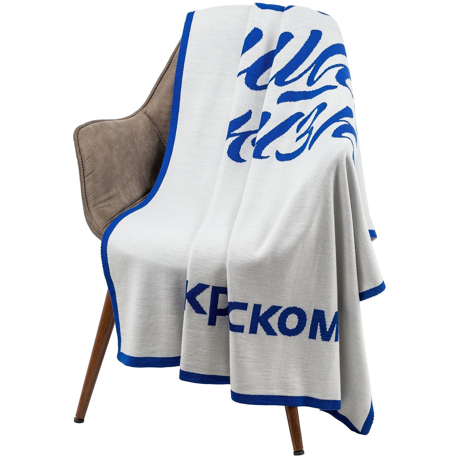 Плед на заказ Tricksy Net, 2 цвета, L, полушерсть с логотипом