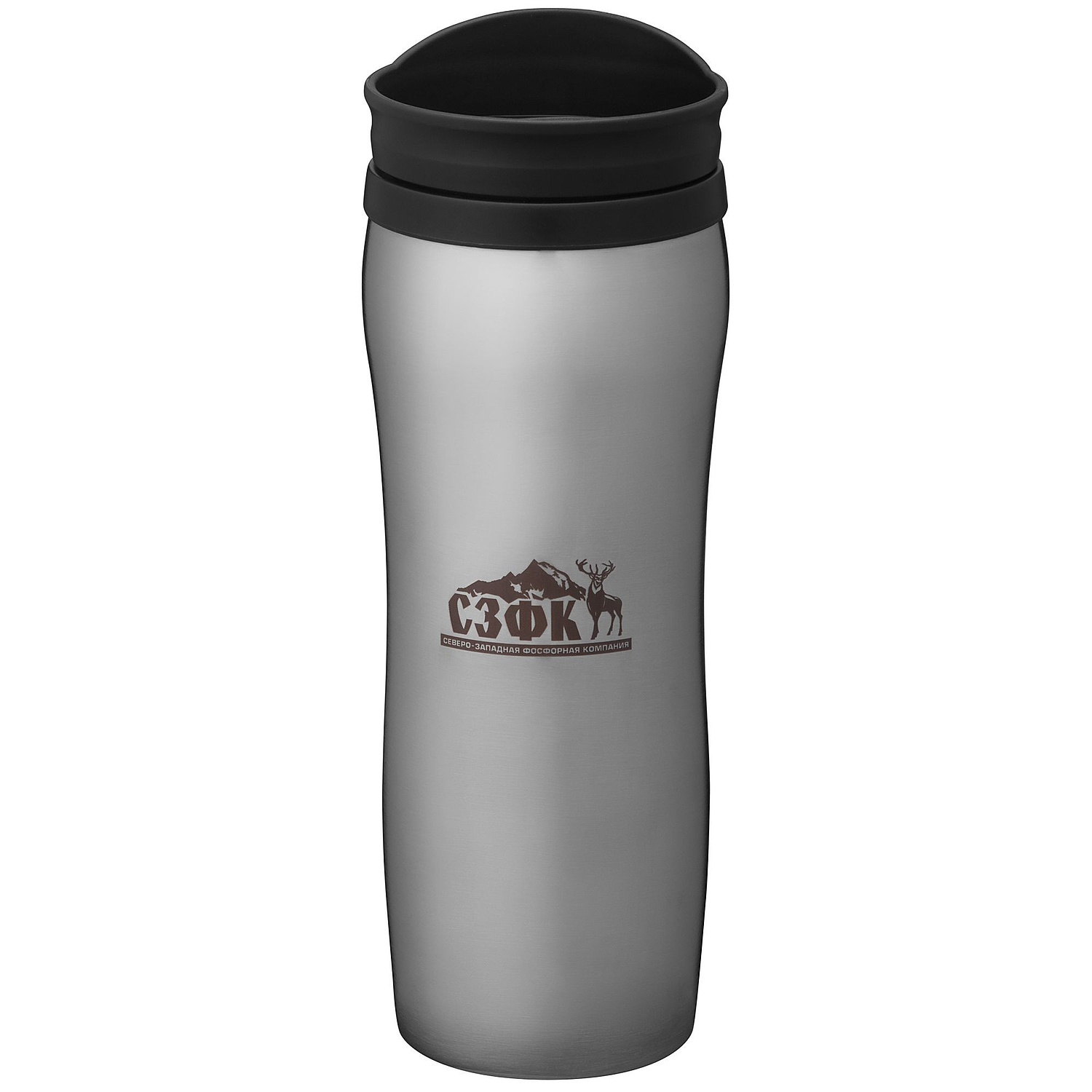 Термостакан Shape, серебристый с логотипом