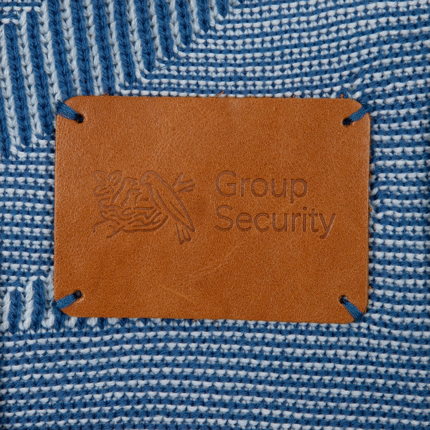 Лейбл кожаный Beta, XL, горчичный с логотипом