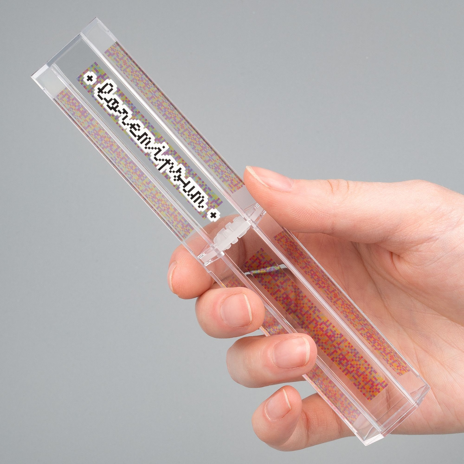 Футляр Hexa для 1 ручки, прозрачный с логотипом