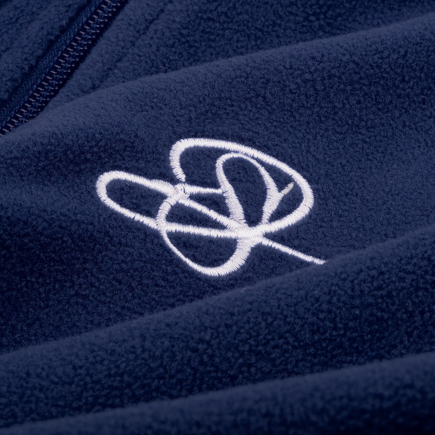 Куртка флисовая унисекс Fliska, темно-синяя с логотипом