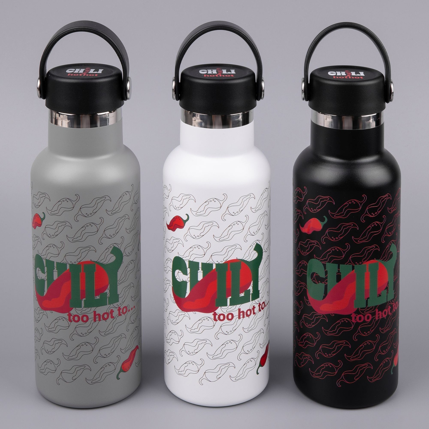 Термобутылка Bidon, серая с логотипом