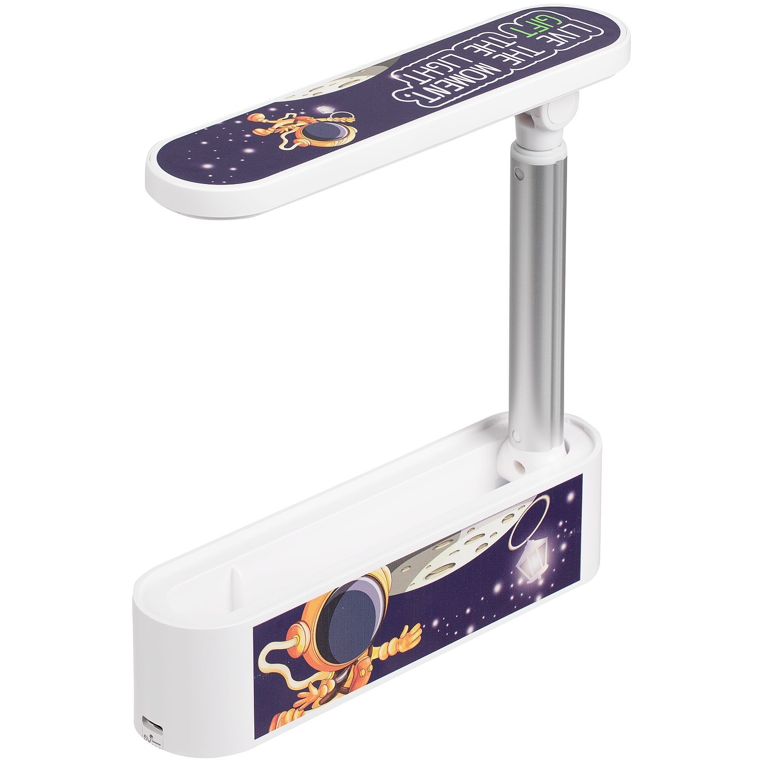 Переносная складная лампа moveLight, белая с логотипом