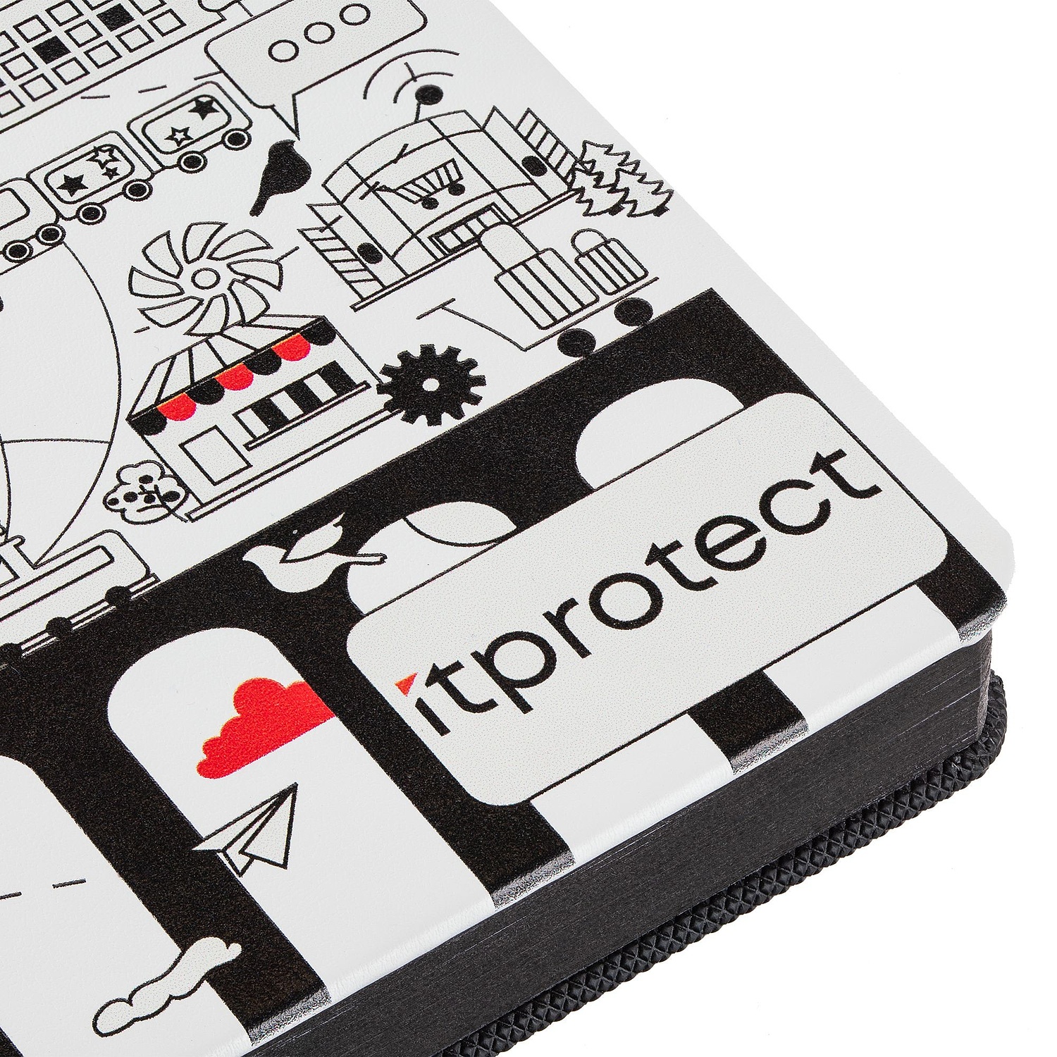 Ежедневник Duplex, недатированный, белый с синим с логотипом