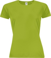 Футболка женская Sporty Women 140, зеленое яблоко с логотипом