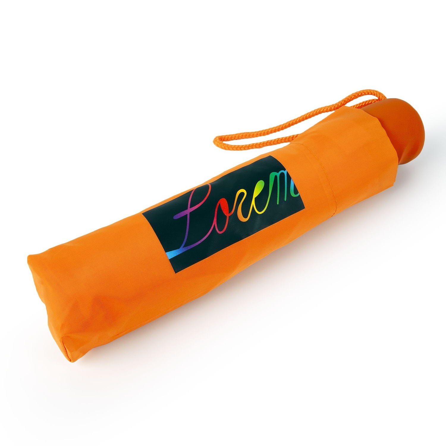 Зонт складной Basic, оранжевый с логотипом