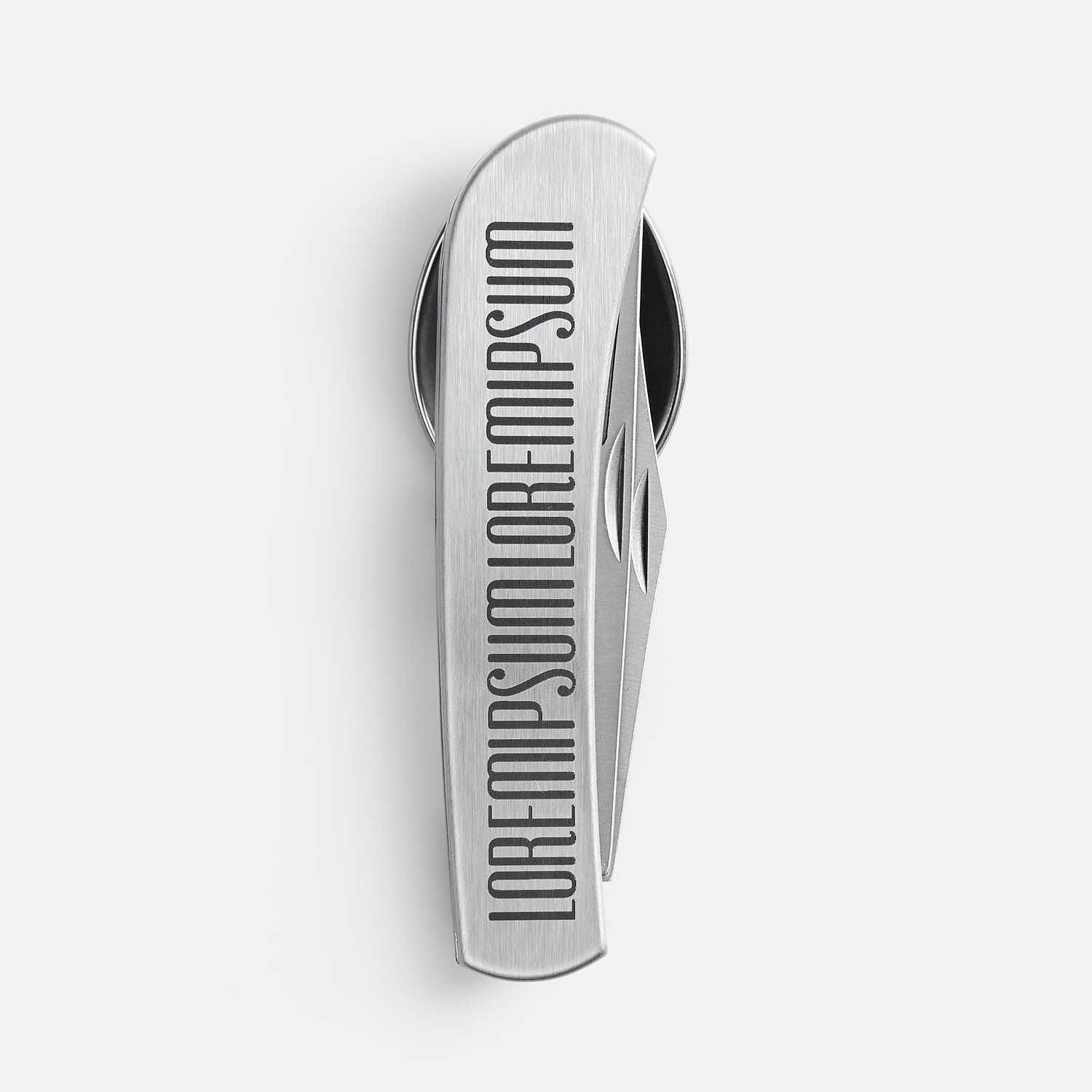 Походный складной столовый прибор Campsite Fold, стальной с логотипом