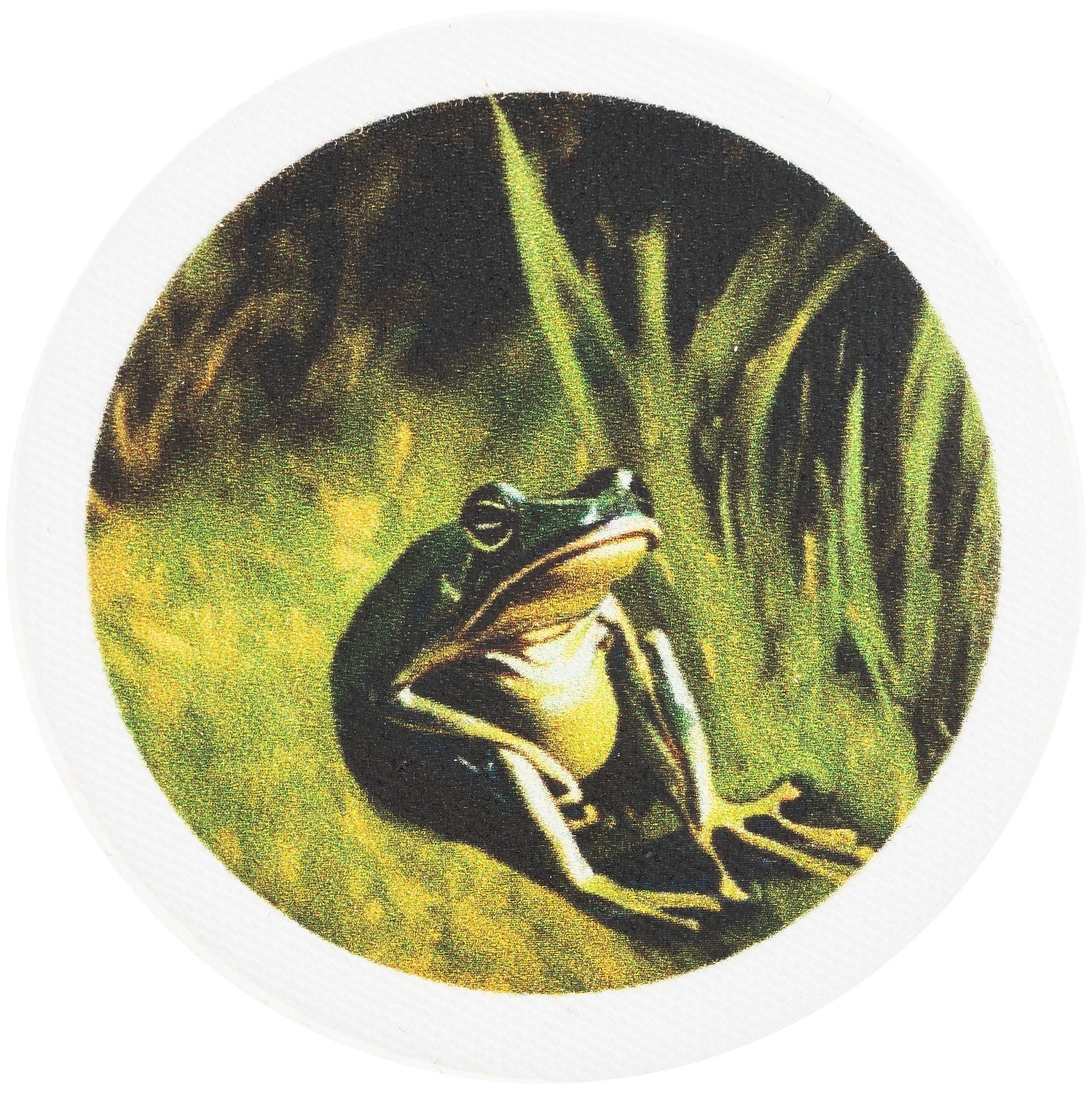 Наклейка тканевая Lunga Round, M, белая с логотипом