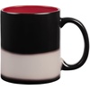 Кружка-хамелеон On Display, матовая, черная с красным с логотипом