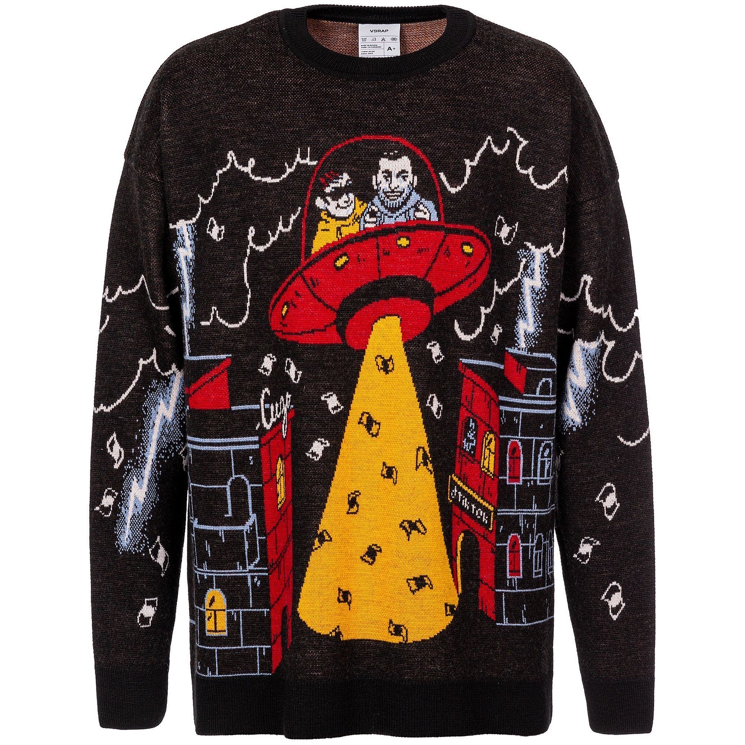 Свитер оверсайз на заказ Tricksy Net, полушерсть с логотипом