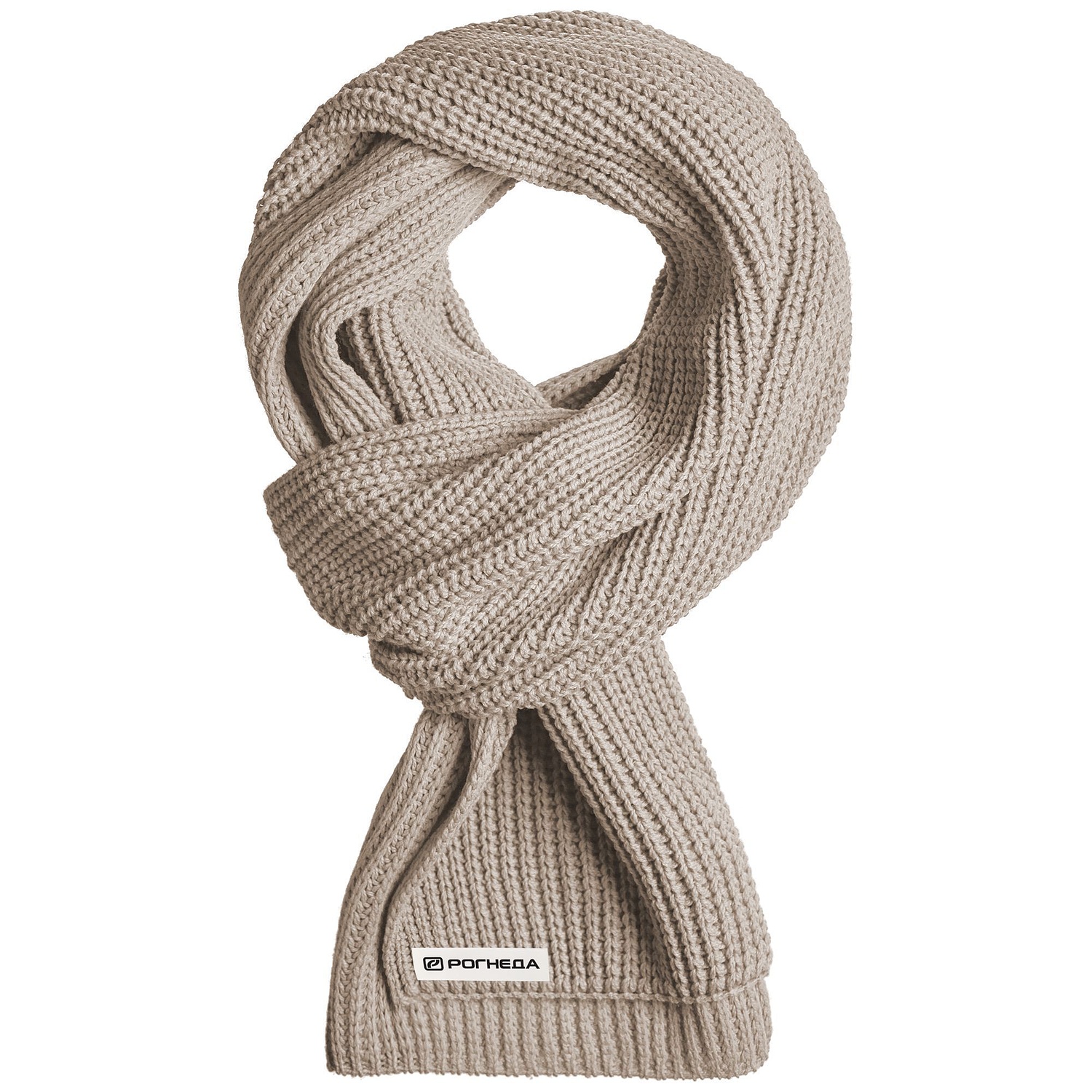 Лейбл хлопковый Doni, S, беленый с логотипом