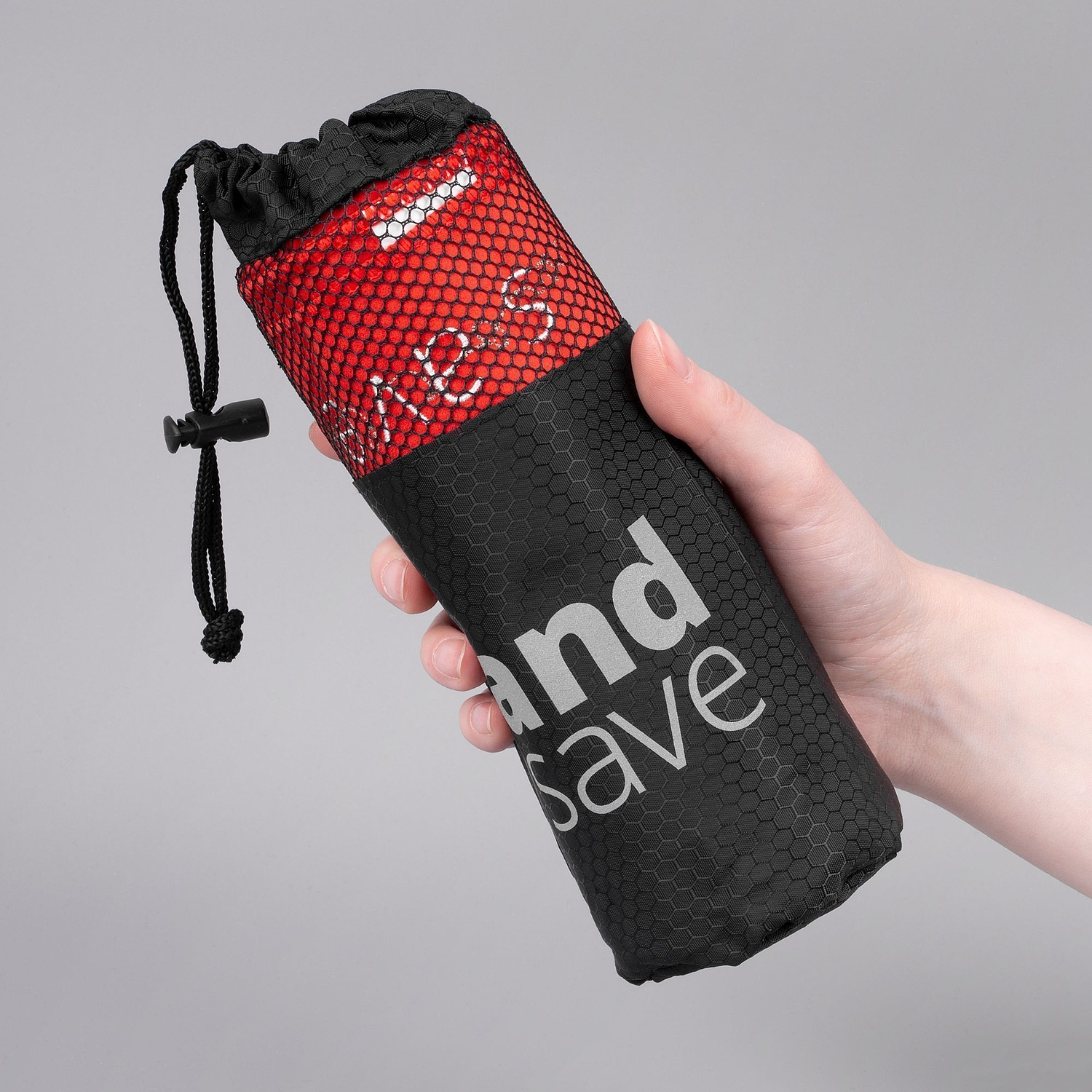 Полотенце спортивное Snaab, красное с логотипом