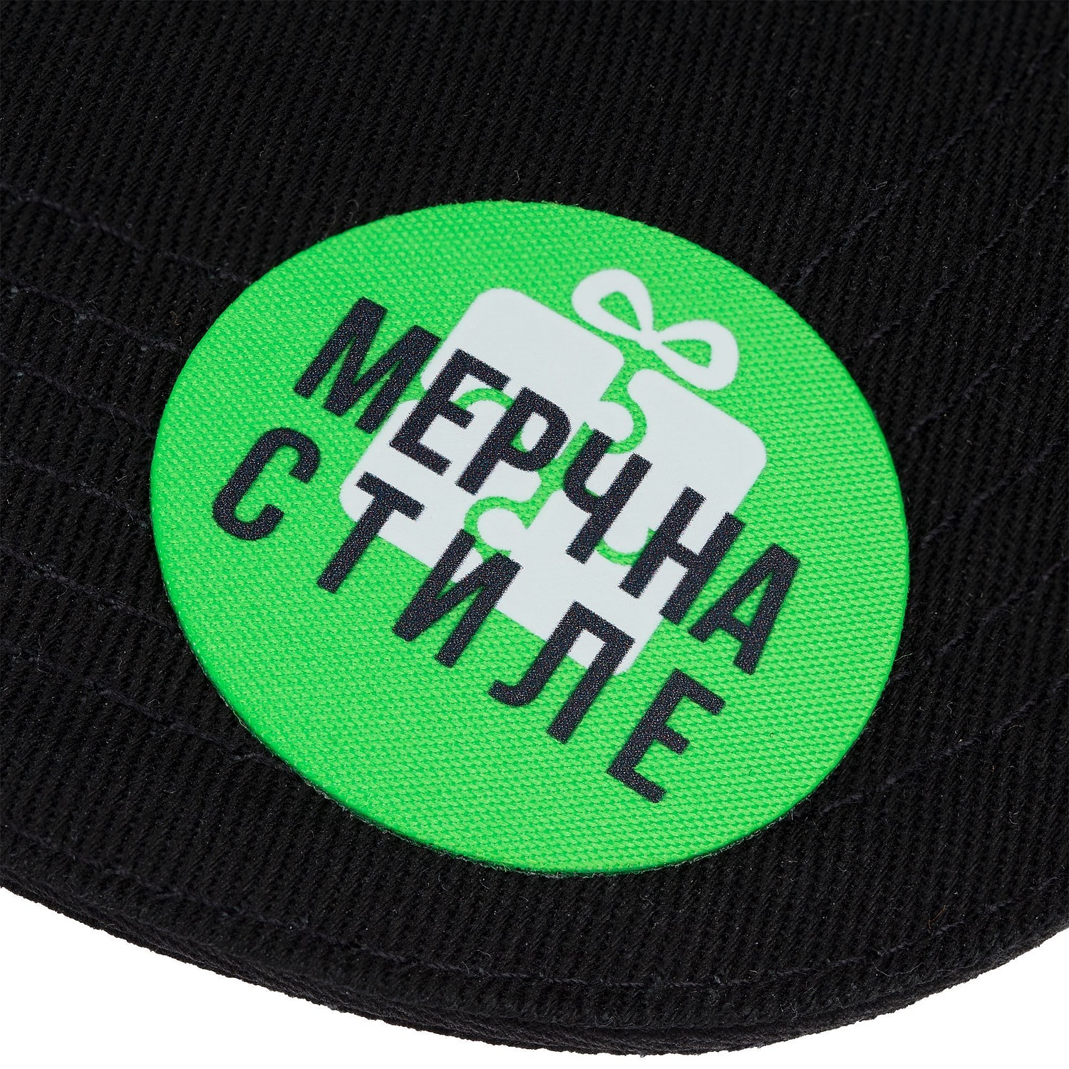 Наклейка тканевая Lunga Round, M, зеленый неон с логотипом