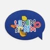 Наклейка тканевая Lunga Bubble, M, синяя с логотипом