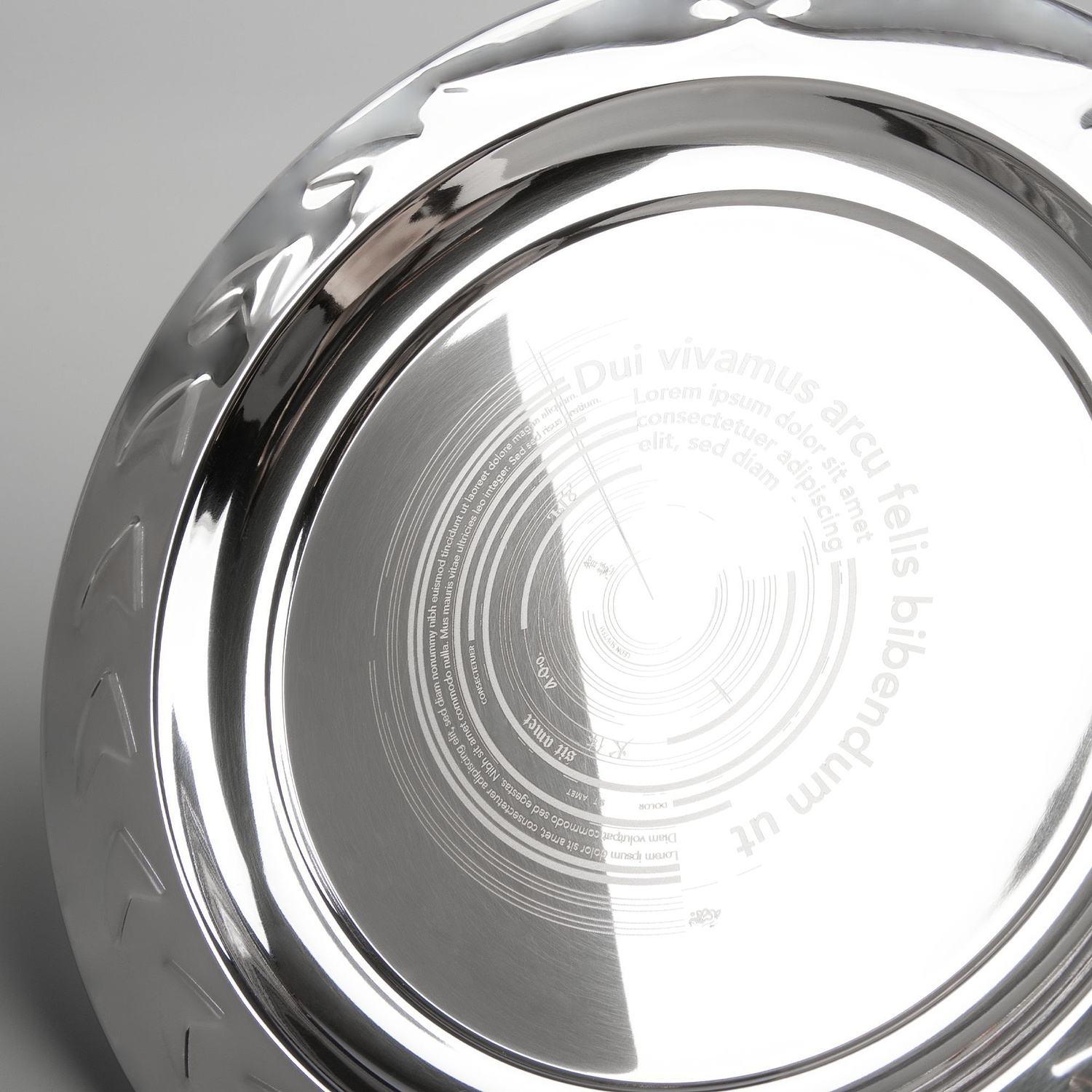 Тарелка наградная «Круг почета», серебристая с логотипом