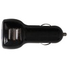 Автомобильное зарядное устройство с подсветкой Logocharger, черное с логотипом