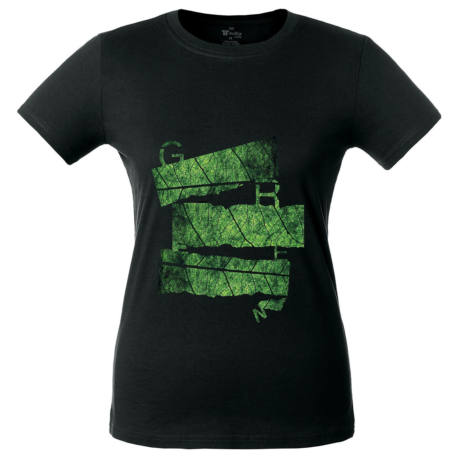 Футболка женская T-bolka Lady, черная с логотипом