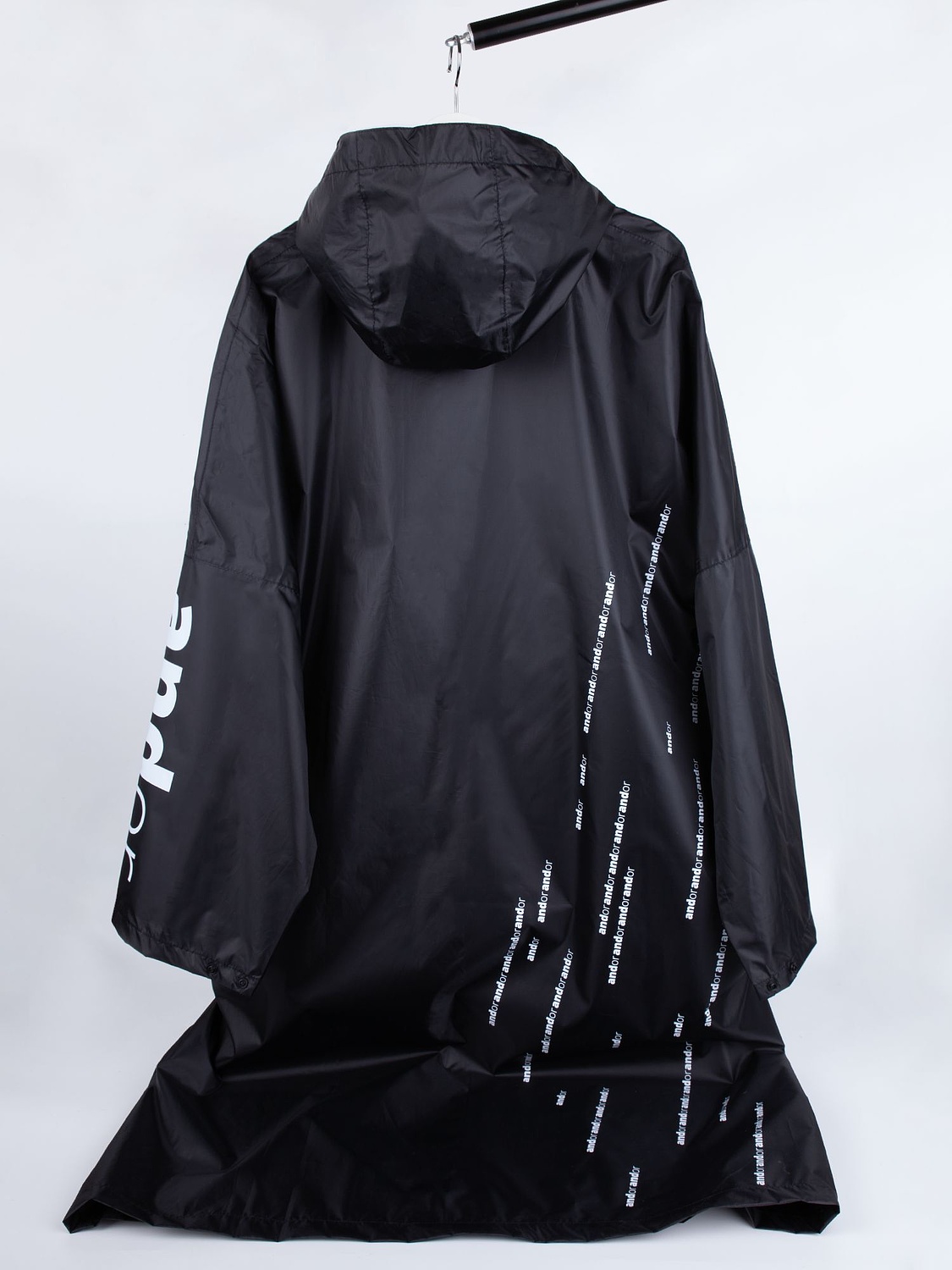 Дождевик-анорак R1, черный с логотипом