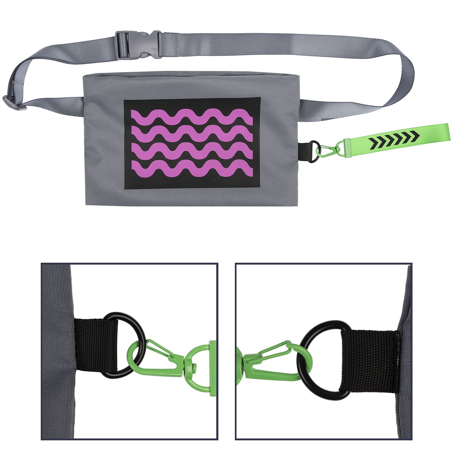 Стропа текстильная Fune 20 S, черная, 10 см с логотипом