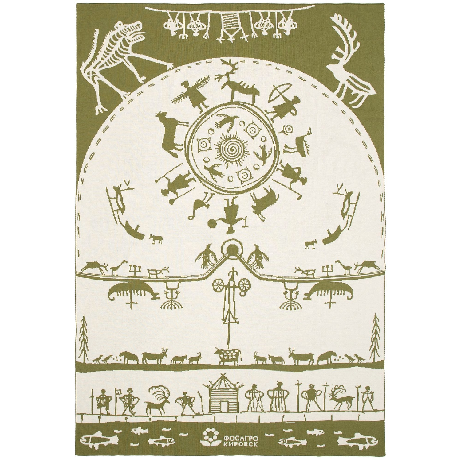 Плед на заказ Tricksy Net, 2 цвета, S, полушерсть с логотипом