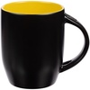 Кружка-хамелеон Melty с ложкой, черная с желтым с логотипом
