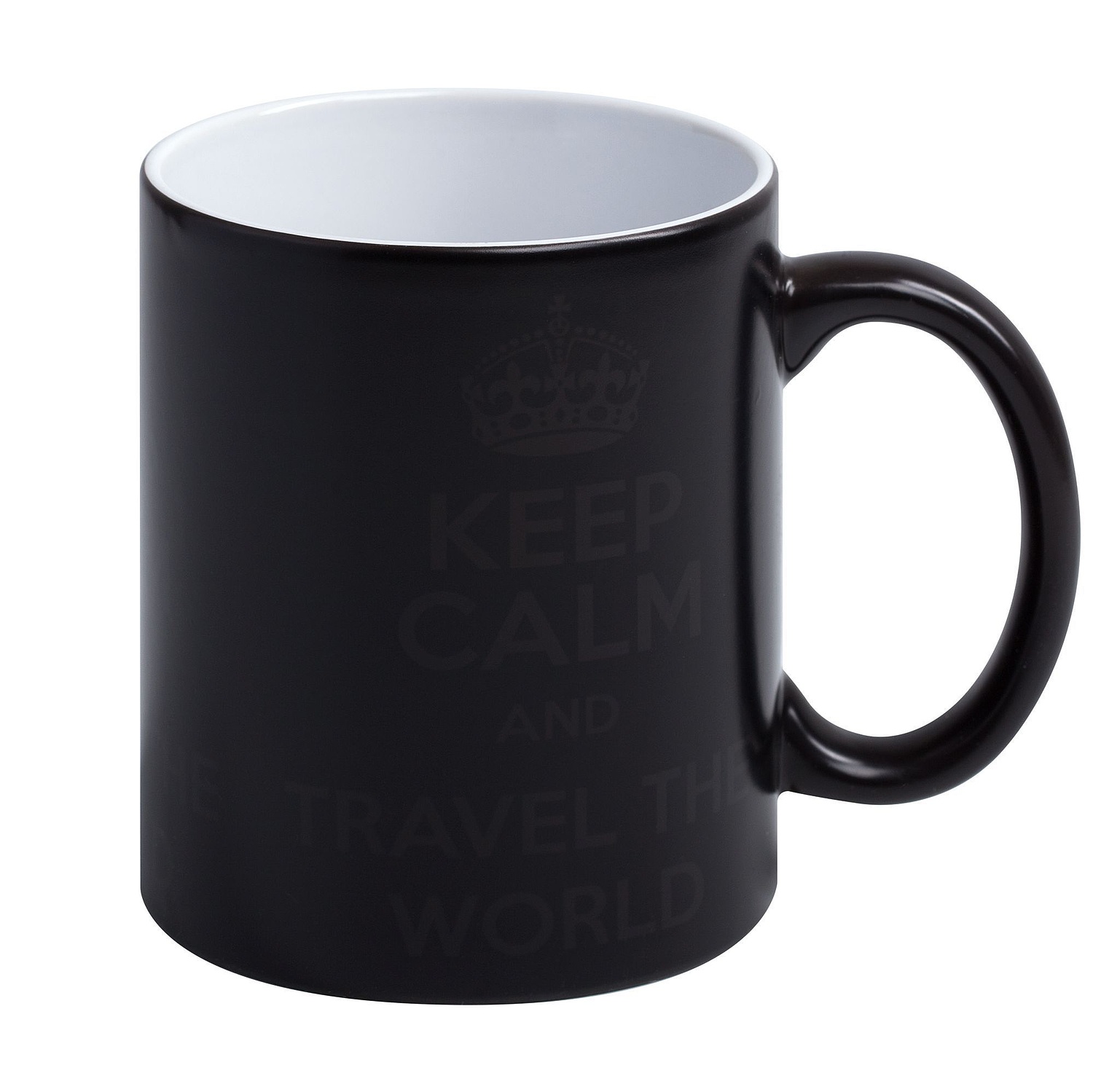 Кружка «Хамелеон», глянцевая, черная с логотипом