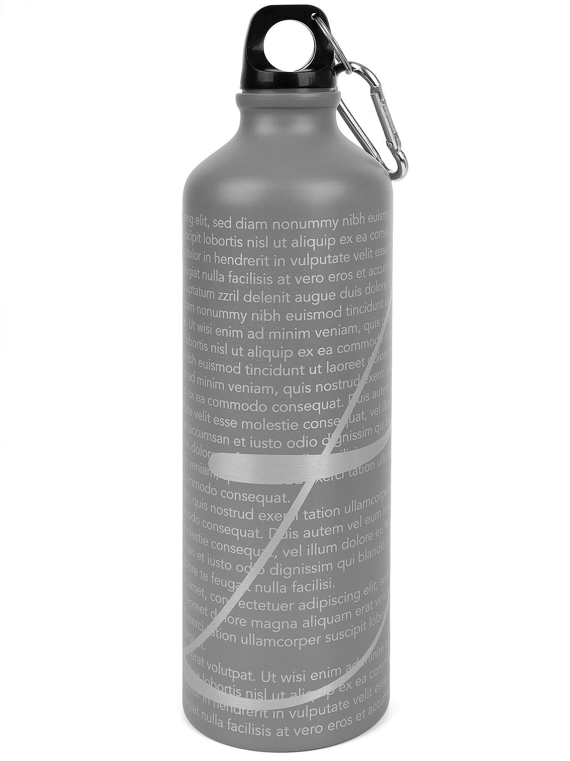 Бутылка для воды Funrun 750, серая с логотипом