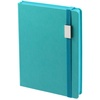Ежедневник New Factor Metal, бирюзовый с логотипом